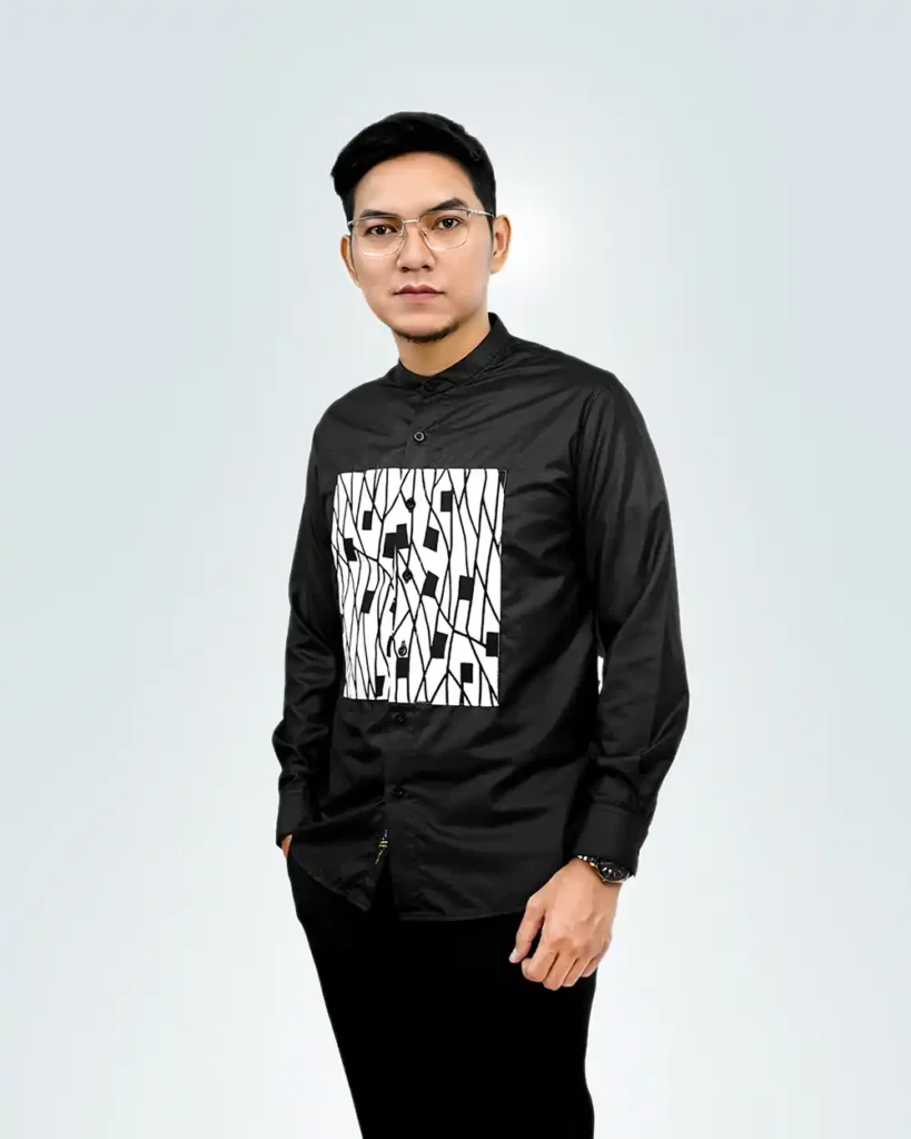 Baju Koko Modern dengan Siluet Slim Fit