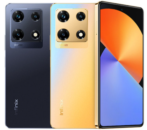 Infinix Note 30 Pro tampak depan dan belakang dengan desain modern